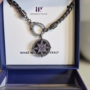 Elegant Silver and Purple Pendant Necklace